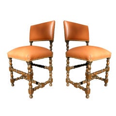 Antique Pair of Late 19th century Jacobean Style Chairs