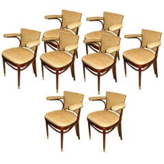 Eight Thonet Bent Wood Dining Room Chairs