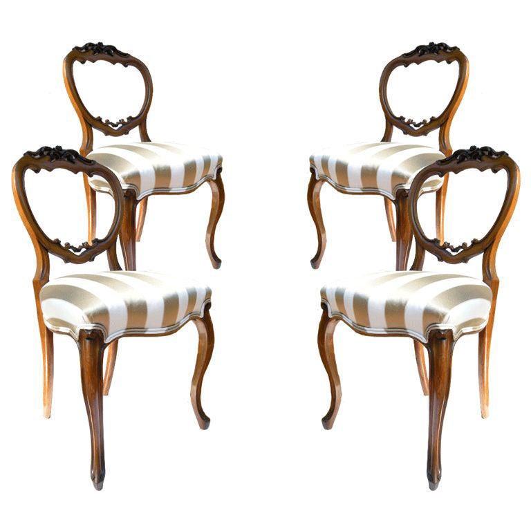 Four Elegant American HandCarved Antique Chairs at 1stDibs