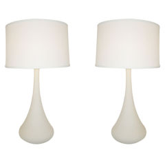 Graceful Pair of  Ceramic Studio Crafted Lamps