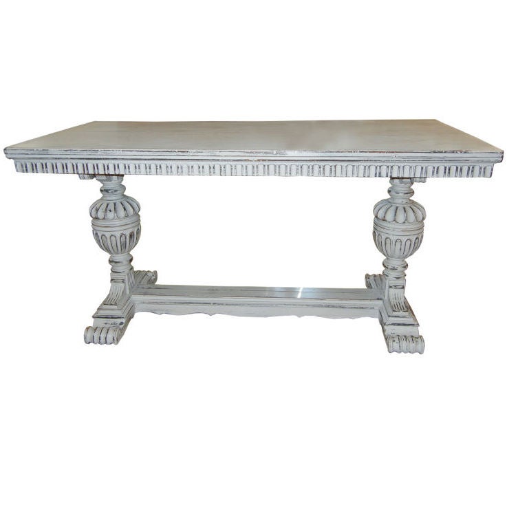 An  American 19th century Painted Library Table/Center Table