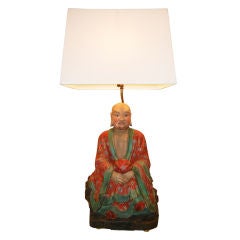 Large Sculptural Lohan Lamp  ( Disciple) of Buddha)