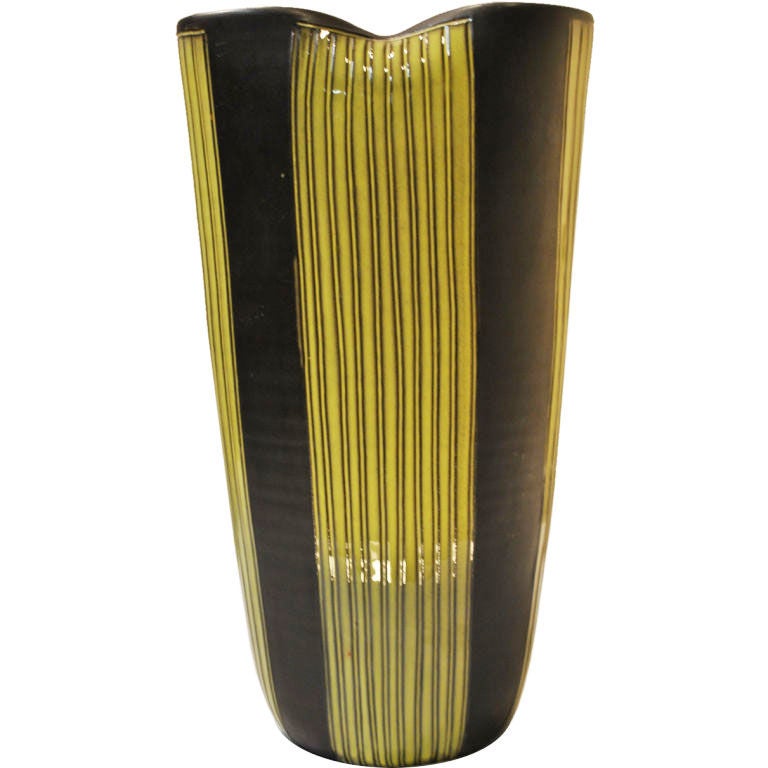 Large Swiss Modernist Luzern  Art  Pottery Vase.