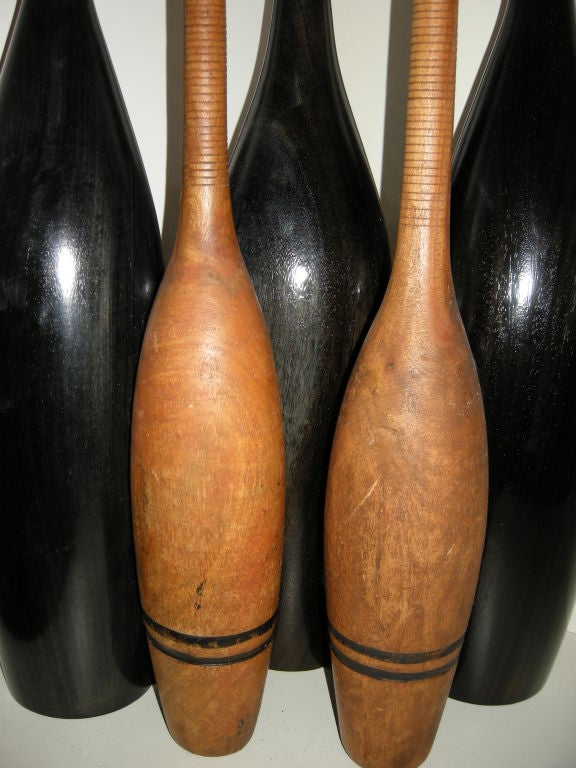 English Monumental Group of Wooden Clubs   1890s -1930s