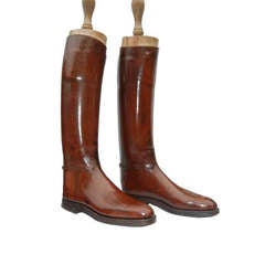 Antique A Pair of Custom English Riding Boots. c1920s