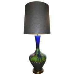 A Rare 1970s Studio Graphite & Ceramic Tall Table Lamp 4