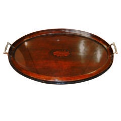 A Fine 19th century English Mahogany Wood & Maple Inlayed Tray