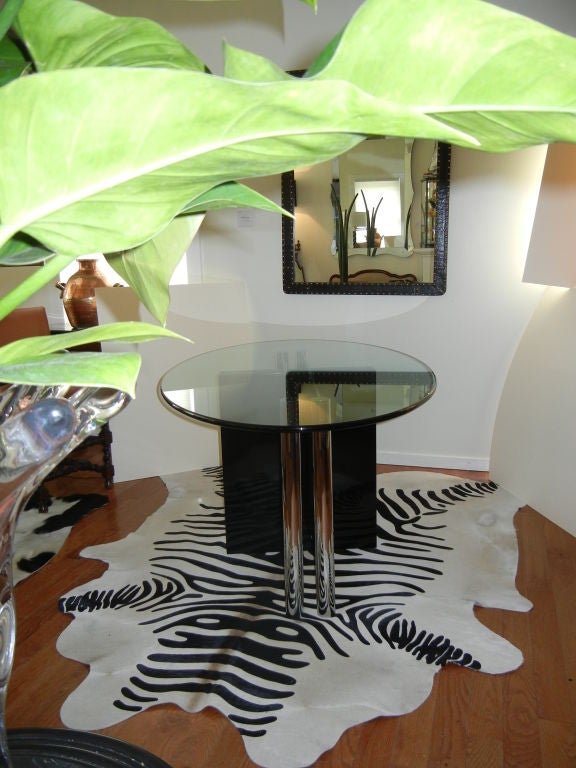 Saporiti 1960s  Glass & Chrome Dining Room Table
