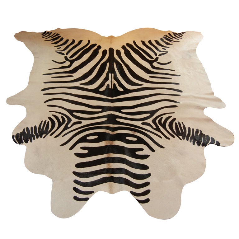 Large Zebra Print Steer Hide Area Rug at 1stDibs steerhide rug