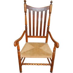 Antique A Lovely William & Mary Style American Banister Back Armchair.