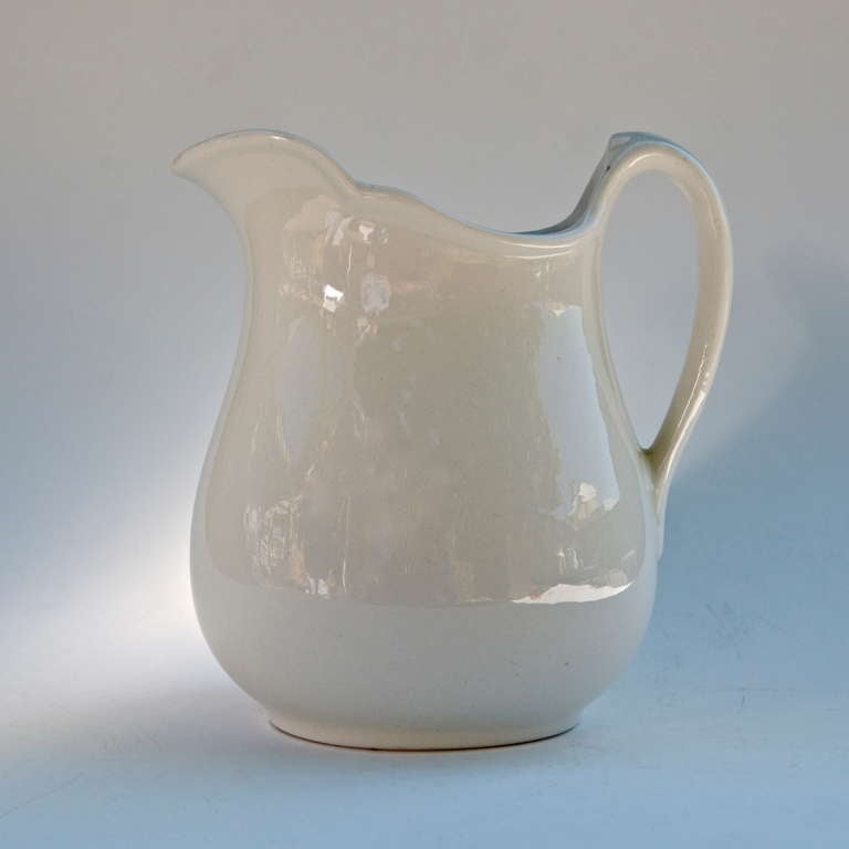 British Three Large White Ironstone Vintage Pitchers