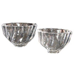 Two Orrefors Lead Crystal Bowls by Olle Alberius