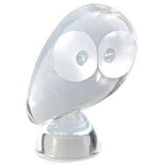 Designed for Steuben by Donald Pollard. "The  Large Crystal Owl Paper Weight
