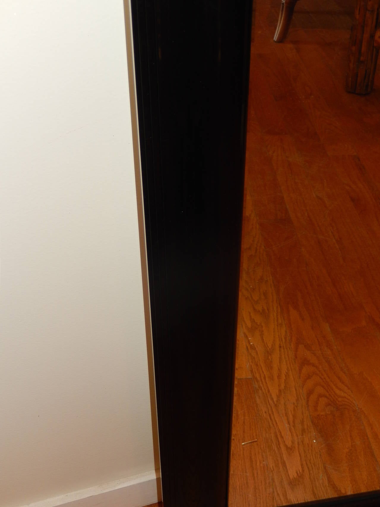 American Tall Free Standing Black Laquered Mirror