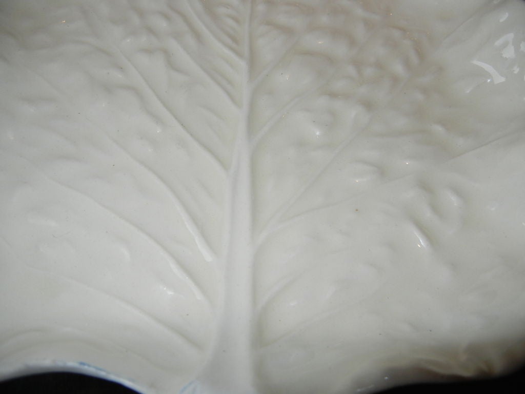 Six English Majolica Cabbage Leaf Plates 1
