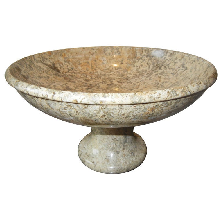 A Fossil Stone Pedestal Bowl