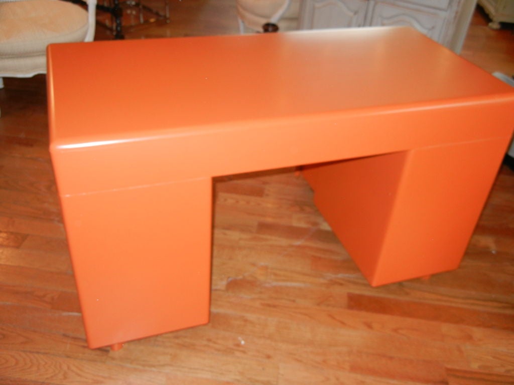 An Exceptional  Retro Orange Laquered 1950s  Desk 4