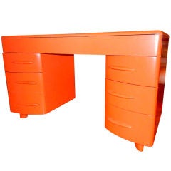 An Exceptional  Retro Orange Laquered 1950s  Desk