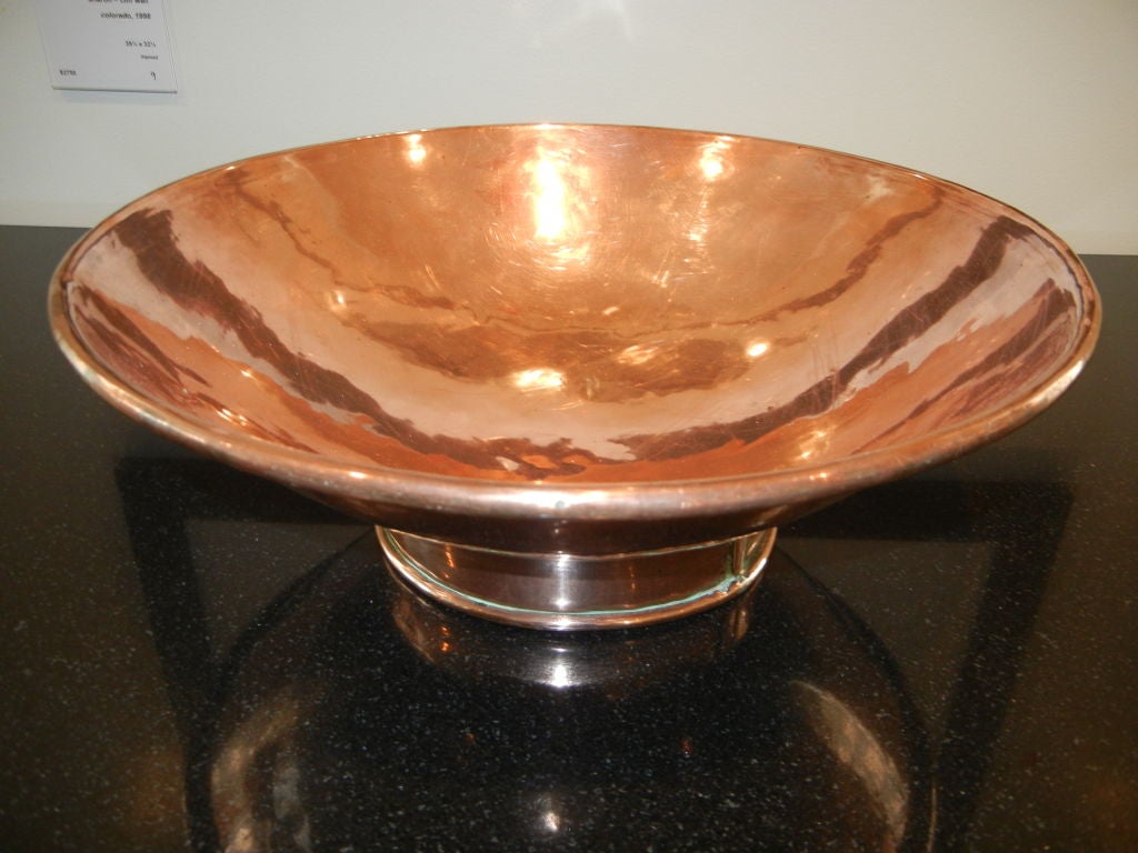 A Wonderful Large Antique Copper Bowl with Pedestal, from Devon in England. Beautiful condition, solid copper.