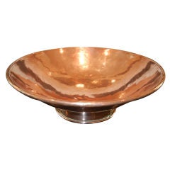 An Exceptional  Used English Solid Copper Pedestal Bowl