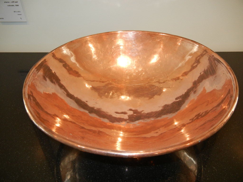 An Exceptional  Antique English Solid Copper Pedestal Bowl 2