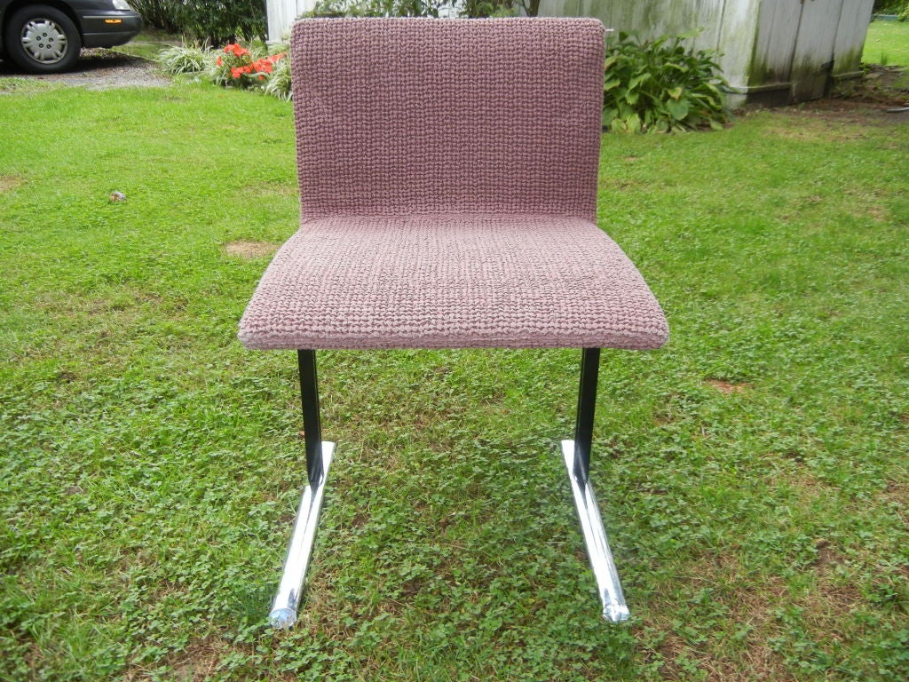 Modern Set of Five Saporiti Chrome 1980s Chairs For Sale