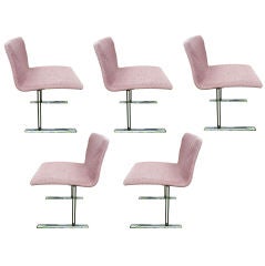 Set of Five Saporiti Chrome 1980s Chairs 6