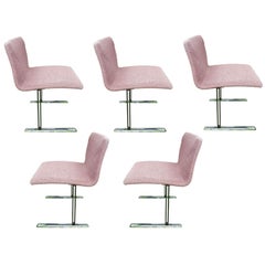 Set of Five Saporiti Chrome 1980s Chairs