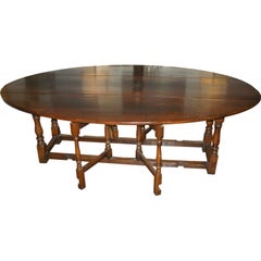 Antique Large Oval English Gateleg Table  c1890