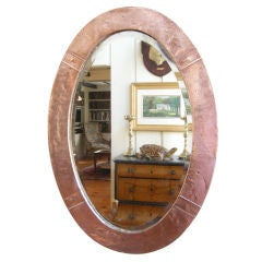 English, Arts & Crafts Movement Copper Mirror