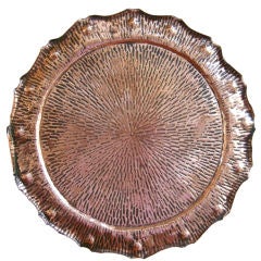 Used English Arts & Crafts Large Hammered Copper Tray