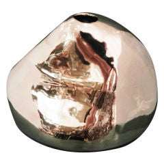 An Unusual Mercury Glass Rock Form Vase