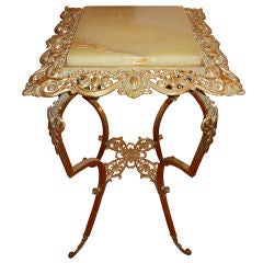 Elegant Brass and Onyx 19th Century End Table 12