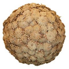 Vintage Large  Pinecone  Decorated Sphere.
