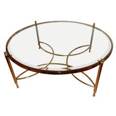 Modern Mid-Century Brass 
Glass Coffee Table