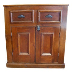 Antique An American 19thc Pinewood Two Door Cabinet/Cupboard