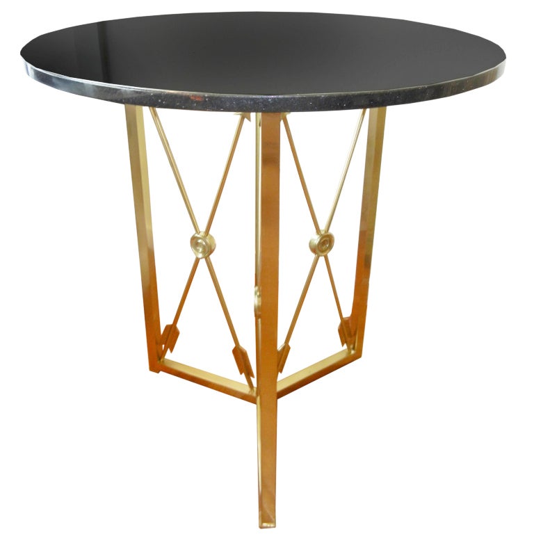 Stunning Directoire, Brass and Black Marble Side/End Table