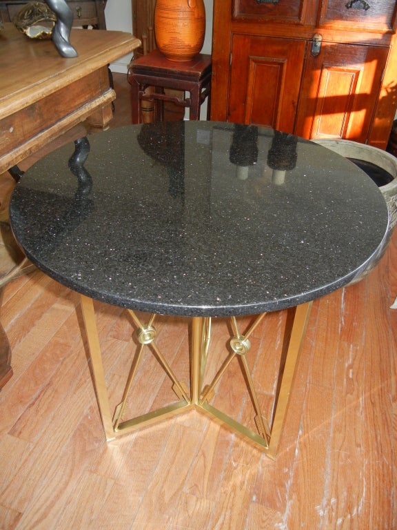 French Stunning Directoire, Brass and Black Marble Side/End Table