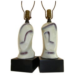 Pair, Rare  Piccaso Ceramic Lamps (His & Hers)