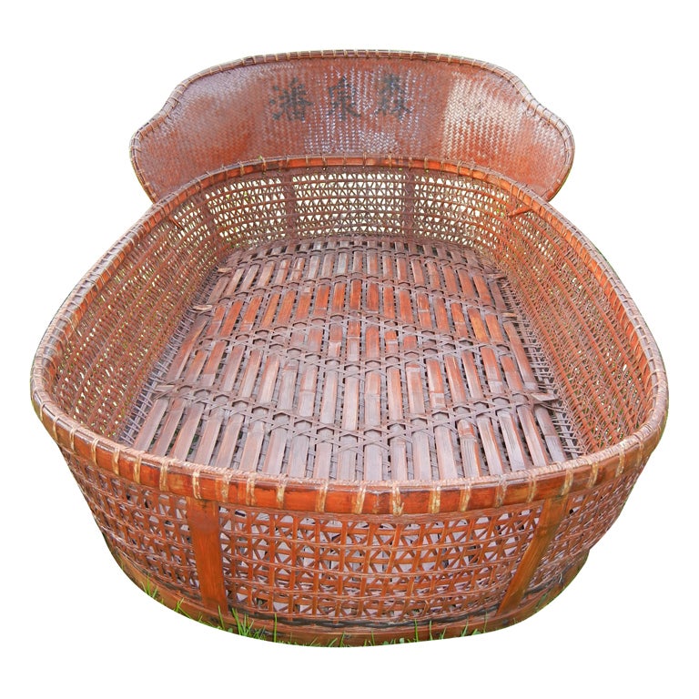 An Early Chinese Child's Bed or Decorative  Basket For Sale