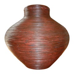 A Large Turkish Hand Crafted  Bamboo Vessel/Vase