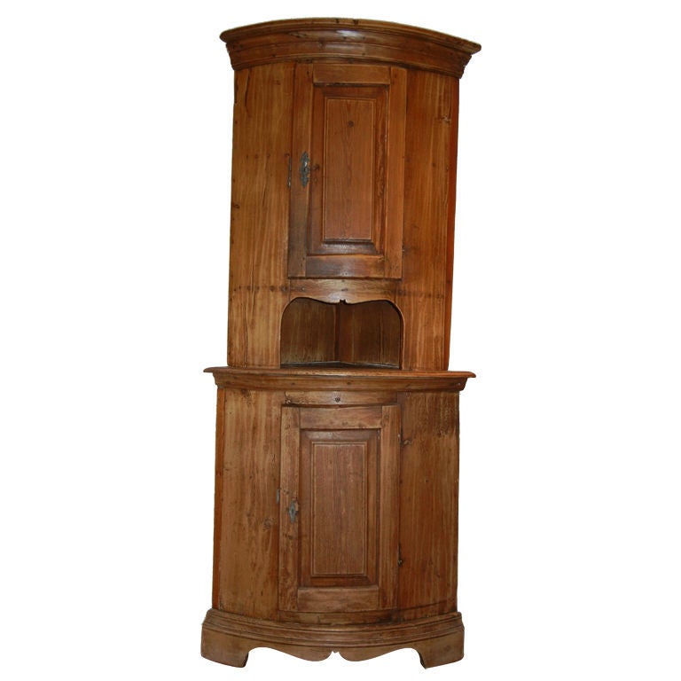 A Tall Antique (Americana) Pine Corner Cupboard