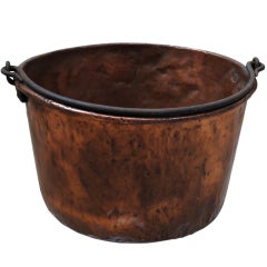 Large 19th Century Solid Copper Kettle