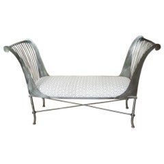 One of a Kind..Mid-Century Polished Steel Bench