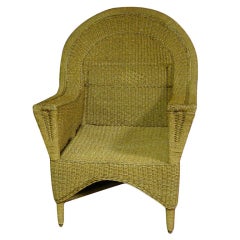 A  West Indian 1930s Thatched Bermuda Sea  Grass Arm Chair