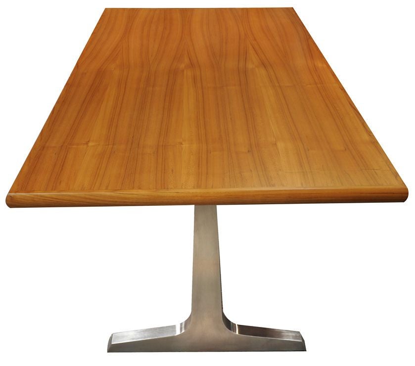 American Craftsman Teak and Steel Desk or Table by American Studio Craft Artist, David N. Ebner For Sale