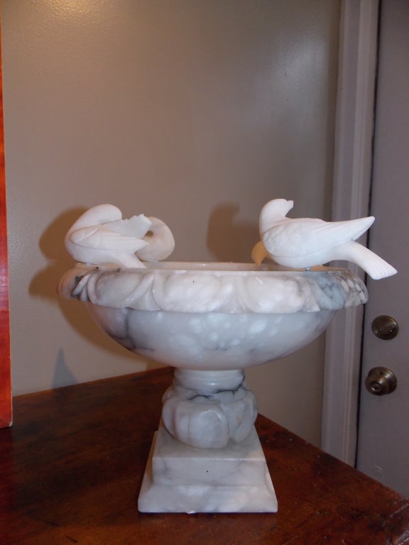 A Lovely Figural Marble Bird Bath at 1stdibs