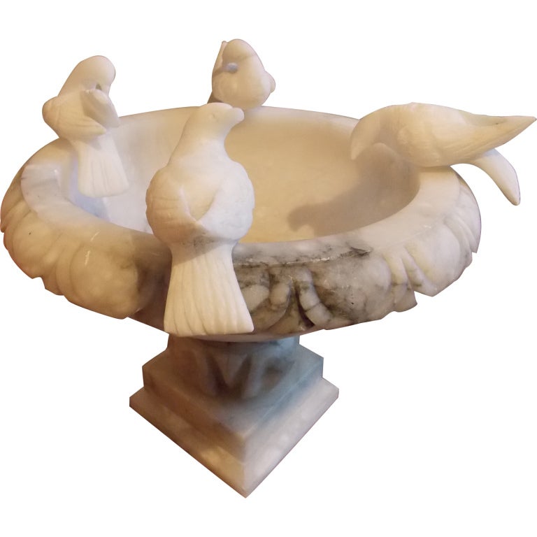 A Lovely Figural Marble Bird Bath at 1stdibs