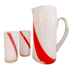 A Chic 1960s Trio...Two Glasses 
Pitcher