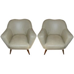 Pair of Harry Bertoia Style 60s Armchairs.